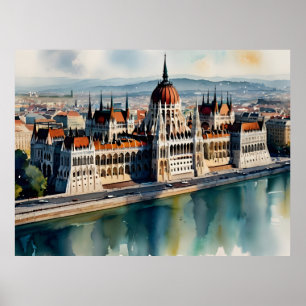 Budapest Aquarellkunst Poster