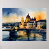 Budapest Aquarellkunst Poster (Vorne)