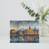 Budapest Aquarellkunst Postkarte (Stehend Vorderseite)
