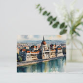 Budapest Aquarellkunst Postkarte (Stehend Vorderseite)