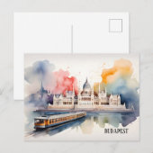 Budapest Aquarellkunst Postkarte (Vorne/Hinten)