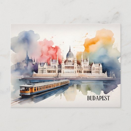 Budapest Aquarellkunst Postkarte (Vorderseite)