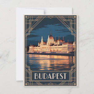 Budapest Art Deco Vintage Postkarte