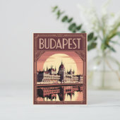 Budapest art Deko Vintag Postkarte (Stehend Vorderseite)