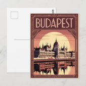 Budapest art Deko Vintag Postkarte (Vorne/Hinten)
