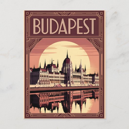 Budapest art Deko Vintag Postkarte (Vorderseite)