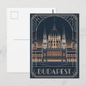 Budapest art Deko Vintag Postkarte (Vorne/Hinten)