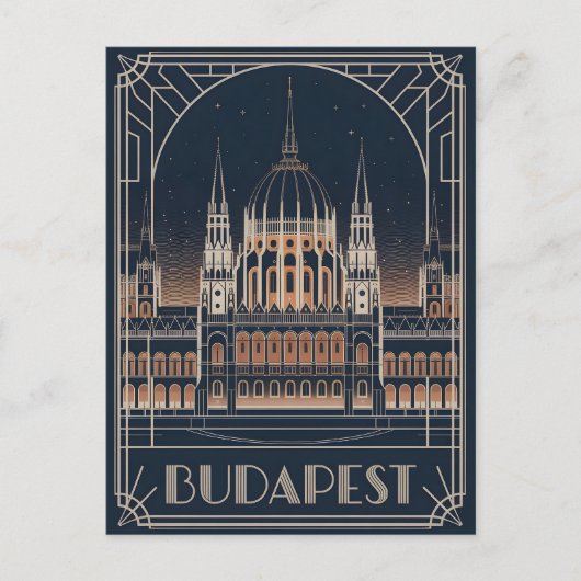 Budapest art Deko Vintag Postkarte (Vorderseite)