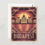 Budapest art Deko Vintag Postkarte (Vorne/Hinten)