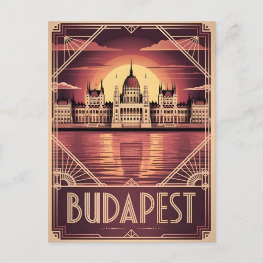 Budapest art Deko Vintag Postkarte (Vorderseite)