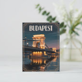 Budapest art Deko Vintag Postkarte (Stehend Vorderseite)