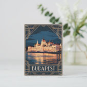 Budapest art Deko Vintag Postkarte (Stehend Vorderseite)