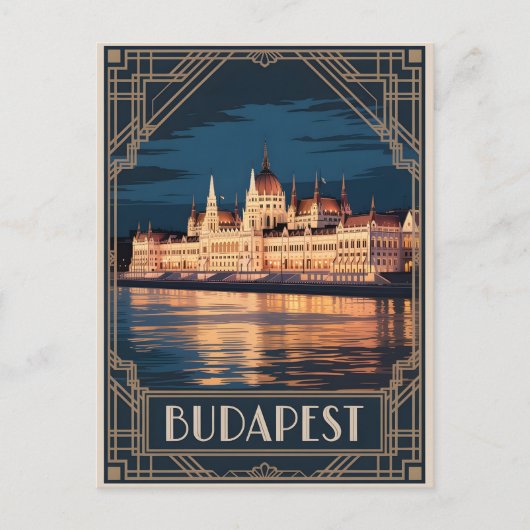 Budapest art Deko Vintag Postkarte (Vorderseite)