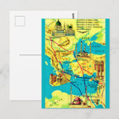 Budapest Athen Vintage Karte (Vorne/Hinten)