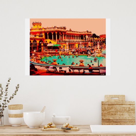 Budapest Bäder Poster (Küche)