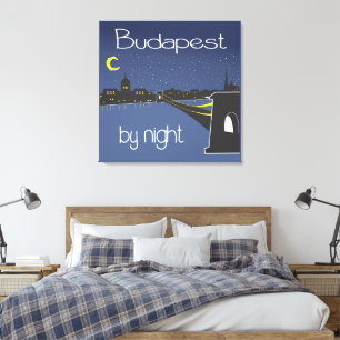 Budapest bei Nacht, Ungarn Leinwanddruck