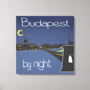 Budapest bei Nacht, Ungarn Leinwanddruck