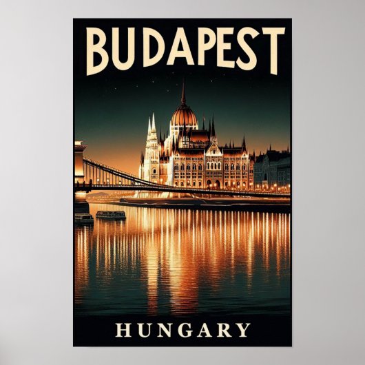 Budapest by Night – A Vintage Travel Poster (Vorne)