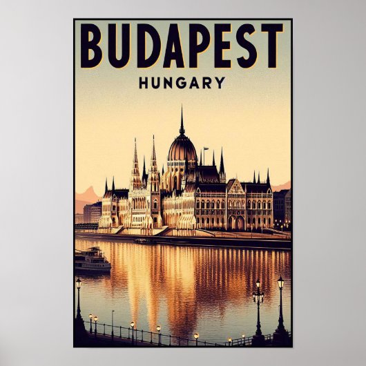 Budapest by Night - Ein Vintage Travel Poster (Vorne)