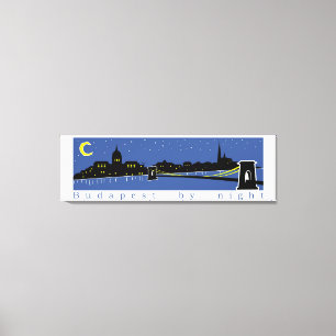 Budapest By Night, Ungarn, magyar Leinwanddruck