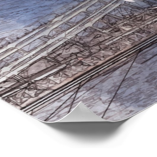 Budapest City Sketch Poster (Ecke)