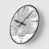 Budapest Clock City Line Art Runde Wanduhr (Winkel)