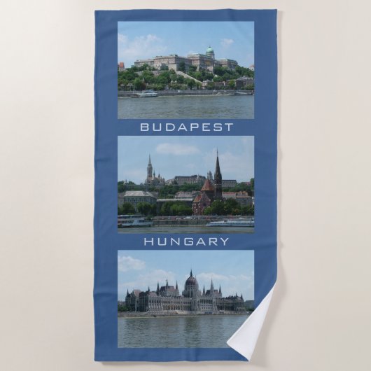 Budapest Custom Text & Color Strandtuch (Vorderseite)