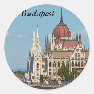 Budapest, das Gebäude des Parlaments, Budapest Runder Aufkleber