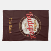 Budapest Design Ungarn Vintages Parlament Geschirrtuch (Horizontal)