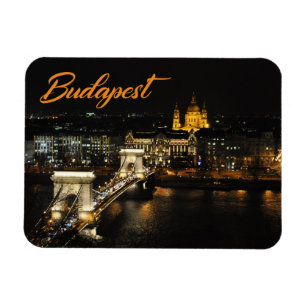 Budapest, die Kettenbrücke vom Buda Schloss Magnet