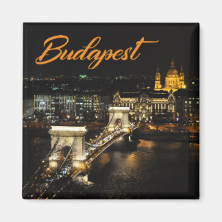 Budapest, die Kettenbrücke vom Buda Schloss Magnet