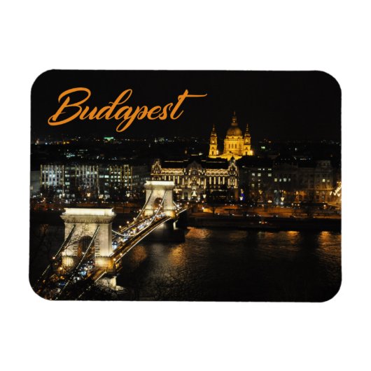 Budapest, Die Kettenbrücke von Buda Magnet (Horizontal)