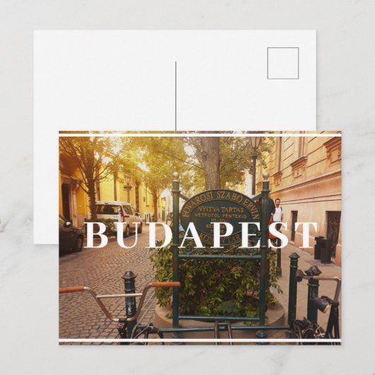 Budapest Fahrrad Postkarte (Vorne/Hinten)