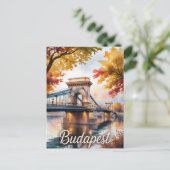 Budapest Herbstwasserfarbe Postkarte (Stehend Vorderseite)