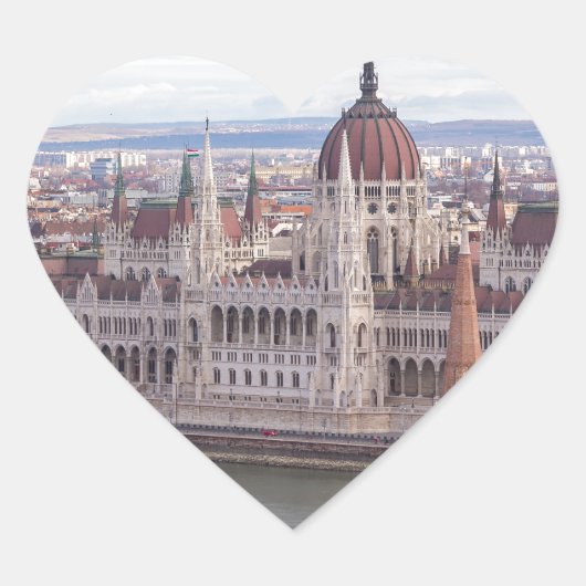 Budapest Herz-Aufkleber (Vorderseite)