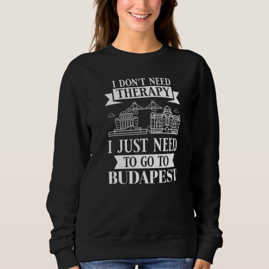 Budapest Hungary City Skyline Map Travel Sweatshirt (Vorderseite)