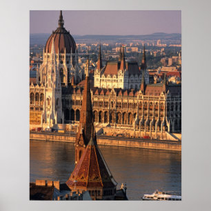 Budapest, Hungary, Danube River, Parliament Poster