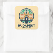 Budapest Hungary Europe Quadratischer Aufkleber (Tasche)
