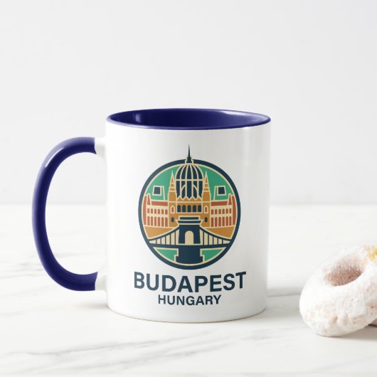 Budapest Hungary Europe Tasse (Mit Donut)