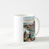 Budapest Hungary Parliament Danube River Skyline Kaffeetasse (VorderseiteRechts)
