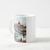Budapest Hungary Parliament Danube River Skyline Kaffeetasse (Vorderseite Links)