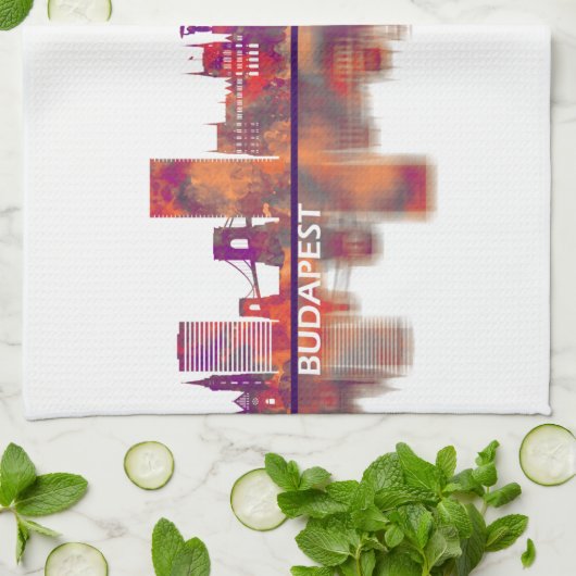 Budapest Hungary Skyline Geschirrtuch (Gefaltet)