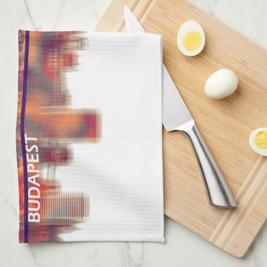 Budapest Hungary Skyline Geschirrtuch (Viertel Falte)