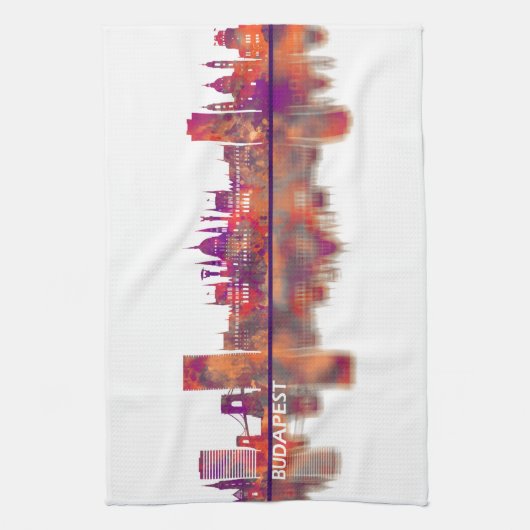 Budapest Hungary Skyline Geschirrtuch (Vertikal)