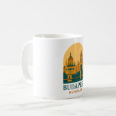 Budapest Hungary Vintage Travel Coffee Mug – Retro Kaffeetasse (Vorderseite Links)