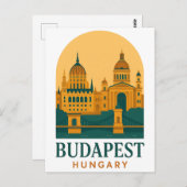 Budapest Hungary Vintage Travel Postcard – Retro Postkarte (Vorne/Hinten)
