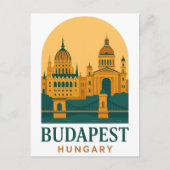 Budapest Hungary Vintage Travel Postcard – Retro Postkarte (Vorderseite)