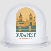 Budapest Hungary Vintage Travel Retro City  Schneekugeln (Vorderseite)