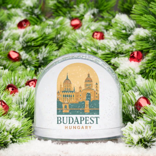 Budapest Hungary Vintage Travel Retro City  Schneekugeln (Weihnachten)