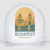 Budapest Hungary Vintage Travel Retro City  Schneekugeln (Rückseite)
